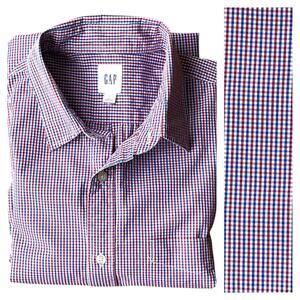 GAP Men’s Large Blue Red Button Down LS Shirt EUC Clean